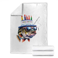 Bass Fishing Birthday Throw Blanket Fish Party Theme
