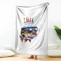 Bass Fishing Birthday Throw Blanket Fish Party Theme