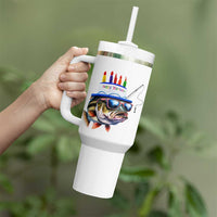 Bass Fishing Birthday Tumbler With Handle Fish Party Theme
