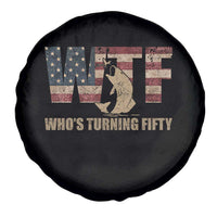 50th Birthday Spare Tire Cover Funny WTF Whos Turning Fifty Vintage Fishing 50 Year Old Gift