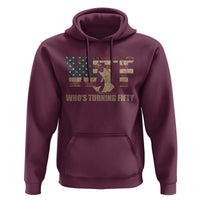 50th Birthday Hoodie Funny WTF Whos Turning Fifty Vintage Fishing 50 Year Old Gift