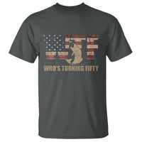 50th Birthday T Shirt Funny WTF Whos Turning Fifty Vintage Fishing 50 Year Old Gift