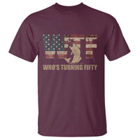 50th Birthday T Shirt Funny WTF Whos Turning Fifty Vintage Fishing 50 Year Old Gift