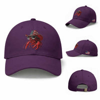 Funny Western Country Crawfish Lover Graphic Baseball Cap American Flag Cowboy Lobster Patriotic Cajun Season