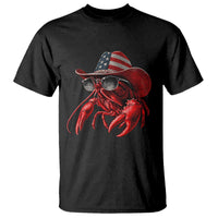 Funny Western Country Crawfish Lover Graphic T Shirt American Flag Cowboy Lobster Patriotic Cajun Season