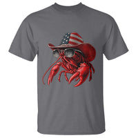 Funny Western Country Crawfish Lover Graphic T Shirt American Flag Cowboy Lobster Patriotic Cajun Season