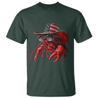 Funny Western Country Crawfish Lover Graphic T Shirt American Flag Cowboy Lobster Patriotic Cajun Season