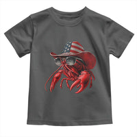 Funny Western Country Crawfish Lover Graphic Toddler T Shirt American Flag Cowboy Lobster Patriotic Cajun Season