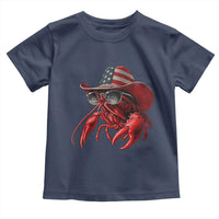 Funny Western Country Crawfish Lover Graphic Toddler T Shirt American Flag Cowboy Lobster Patriotic Cajun Season