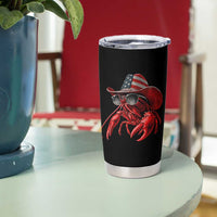 Funny Western Country Crawfish Lover Graphic Tumbler Cup American Flag Cowboy Lobster Patriotic Cajun Season