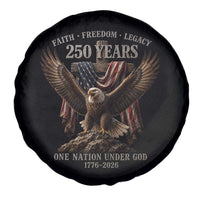 Eagle 250th Anniversary USA Spare Tire Cover 250 Years Faith Freedom Legacy One Nation Under God Flag