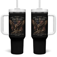 Eagle 250th Anniversary USA Tumbler With Handle 250 Years Faith Freedom Legacy One Nation Under God Flag