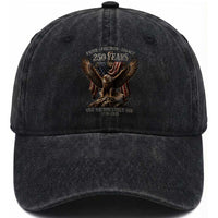 Eagle 250th Anniversary USA Washed Cotton Baseball Cap 250 Years Faith Freedom Legacy One Nation Under God Flag