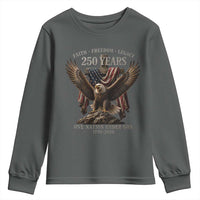 Eagle 250th Anniversary USA Youth Sweatshirt 250 Years Faith Freedom Legacy One Nation Under God Flag