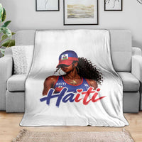 Haitian Girl Throw Blanket Melanin Black Girls Haiti Flag Proud Haitienne