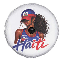 Haitian Girl Spare Tire Cover Melanin Black Girls Haiti Flag Proud Haitienne