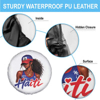 Haitian Girl Spare Tire Cover Melanin Black Girls Haiti Flag Proud Haitienne