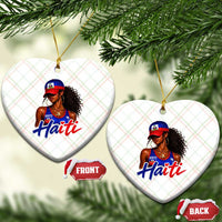 Haitian Girl Ceramic Ornament Melanin Black Girls Haiti Flag Proud Haitienne