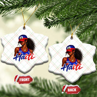 Haitian Girl Ceramic Ornament Melanin Black Girls Haiti Flag Proud Haitienne