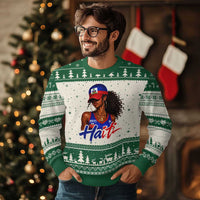 Haitian Girl Ugly Christmas Sweater Melanin Black Girls Haiti Flag Proud Haitienne