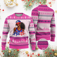 Haitian Girl Ugly Christmas Sweater Melanin Black Girls Haiti Flag Proud Haitienne