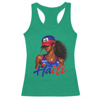 Haitian Girl Racerback Tank Top Melanin Black Girls Haiti Flag Proud Haitienne