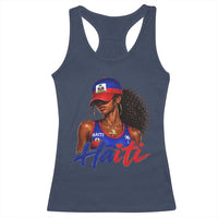 Haitian Girl Racerback Tank Top Melanin Black Girls Haiti Flag Proud Haitienne