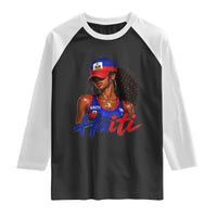 Haitian Girl Raglan Shirt Melanin Black Girls Haiti Flag Proud Haitienne