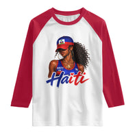 Haitian Girl Raglan Shirt Melanin Black Girls Haiti Flag Proud Haitienne