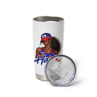 Haitian Girl Tumbler Cup Melanin Black Girls Haiti Flag Proud Haitienne