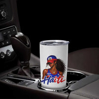 Haitian Girl Tumbler Cup Melanin Black Girls Haiti Flag Proud Haitienne