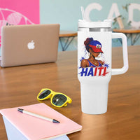 Haitian Princess Tumbler With Handle Haiti Flag Haitienne Melanin Black Girls
