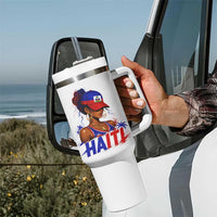 Haitian Princess Tumbler With Handle Haiti Flag Haitienne Melanin Black Girls