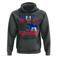 Haiti Pride Hoodie Retro Vintage Haitian Flag Map Pride Graphic