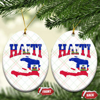 Haiti Pride Ceramic Ornament Retro Vintage Haitian Flag Map Pride Graphic