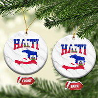 Haiti Pride Ceramic Ornament Retro Vintage Haitian Flag Map Pride Graphic