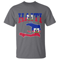 Haiti Pride T Shirt Retro Vintage Haitian Flag Map Pride Graphic