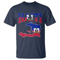 Haiti Pride T Shirt Retro Vintage Haitian Flag Map Pride Graphic