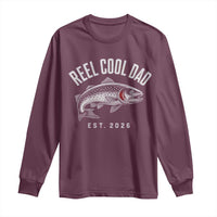 Reel Cool Dad Est 2026 Long Sleeve Shirt Trout Fishing Vintage First Time Dad Fathers Day