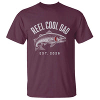 Reel Cool Dad Est 2026 T Shirt Trout Fishing Vintage First Time Dad Fathers Day