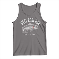 Reel Cool Dad Est 2026 Tank Top Trout Fishing Vintage First Time Dad Fathers Day