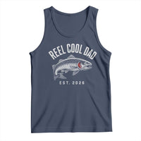 Reel Cool Dad Est 2026 Tank Top Trout Fishing Vintage First Time Dad Fathers Day