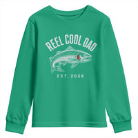 Reel Cool Dad Est 2026 Youth Sweatshirt Trout Fishing Vintage First Time Dad Fathers Day