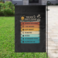 Funny Retirement Gift Garden Flag New Benefits Package Retro Retired 2026