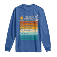 Funny Retirement Gift Long Sleeve Shirt New Benefits Package Retro Retired 2026