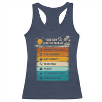 Funny Retirement Gift Racerback Tank Top New Benefits Package Retro Retired 2026