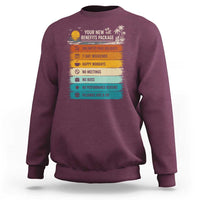 Funny Retirement Gift Sweatshirt New Benefits Package Retro Retired 2026