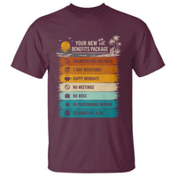 Funny Retirement Gift T Shirt New Benefits Package Retro Retired 2026