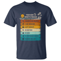 Funny Retirement Gift T Shirt New Benefits Package Retro Retired 2026