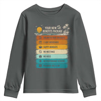 Funny Retirement Gift Youth Sweatshirt New Benefits Package Retro Retired 2026